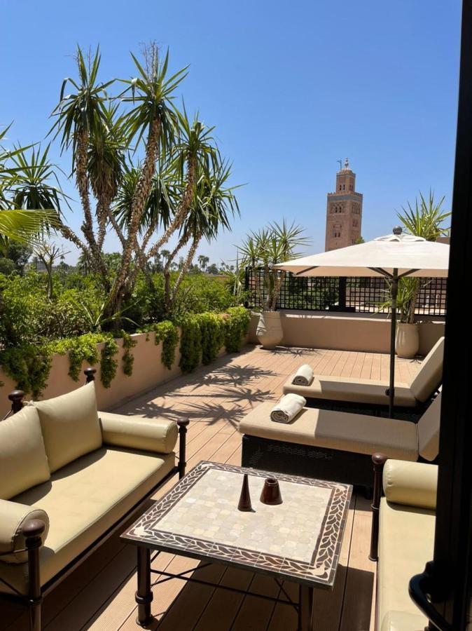 Hotel Les Jardins De La Koutoubia Marakéš Exteriér fotografie Rooftop terrace at the Four Seasons Hotel in Marrakech, Morocco