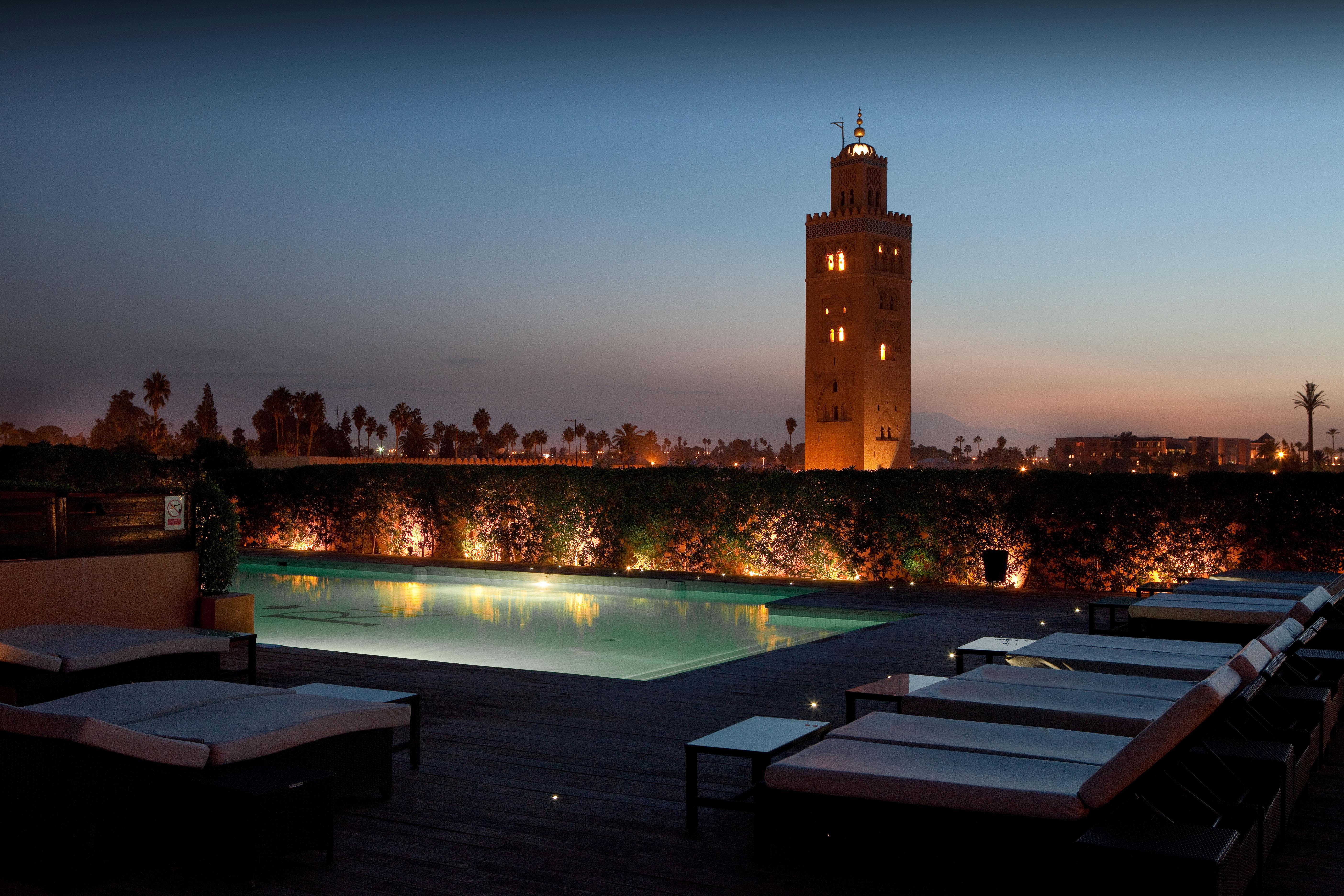 Hotel Les Jardins De La Koutoubia Marakéš Exteriér fotografie The rooftop pool at the Mandarin Oriental, Marrakech
