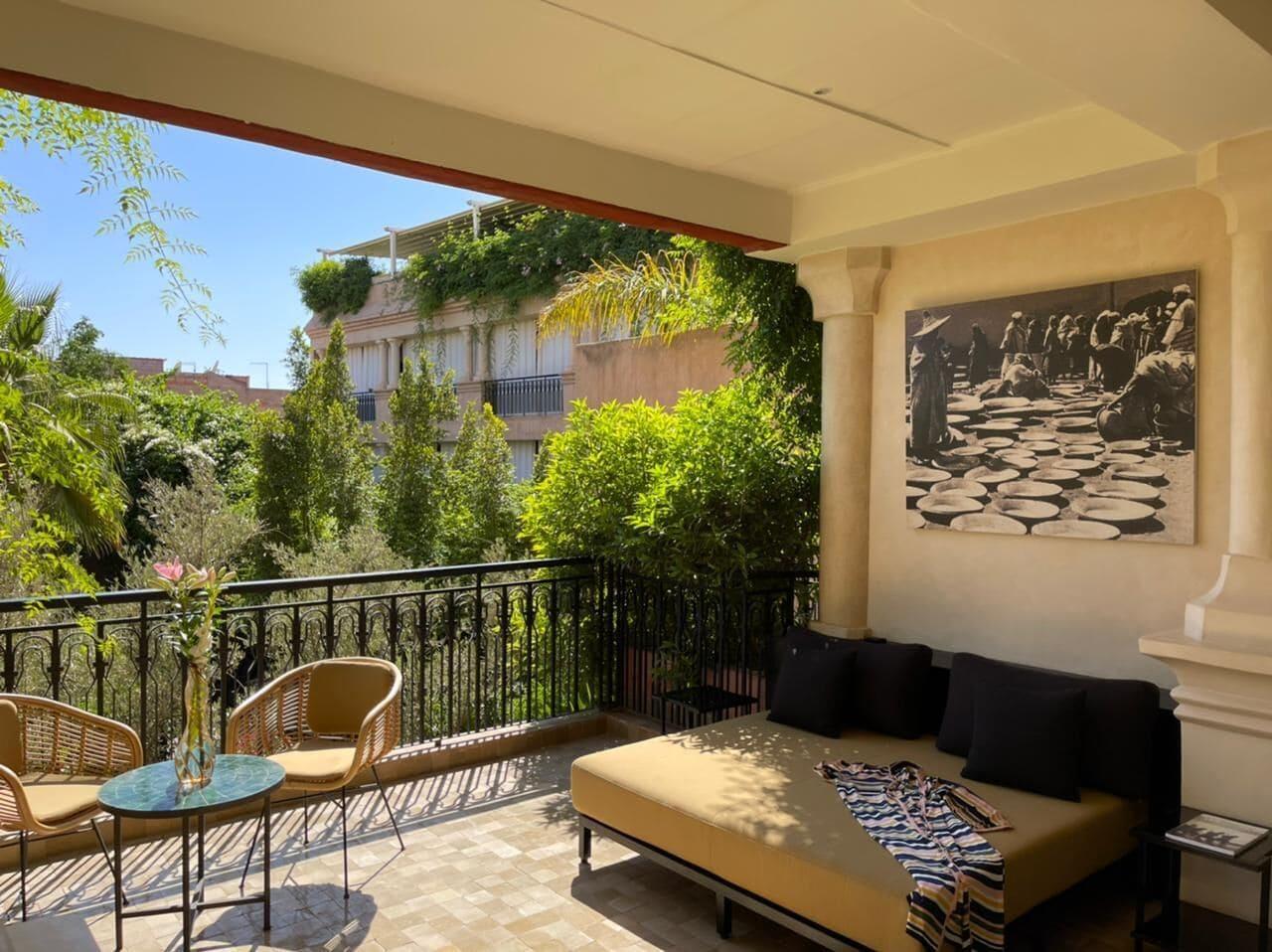 Hotel Les Jardins De La Koutoubia Marakéš Exteriér fotografie A balcony in Athens, Greece